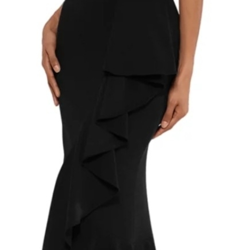 Betsy & Adam Ruffle Black Dress. - Picture 3 of 16
